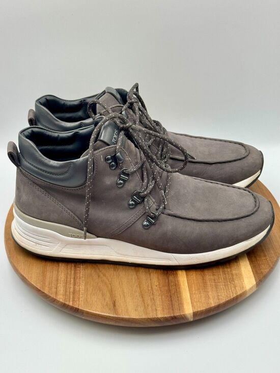 TOD\'S Clogger Style Men\'s Grey Suede Lace Up Ankle Boots Size 8.5/US Size 9.5 main image 5
